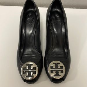 Tory Burch peep toe wedge